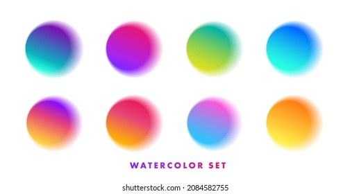 gradients isolated watercolor Set