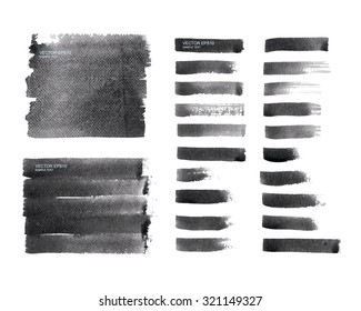 Set of watercolor painted strokes background. Vector vintage background for template and webpage design.