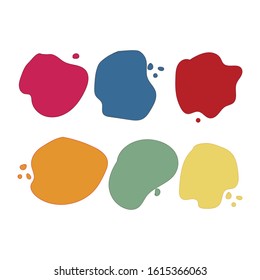 Set of watercolor shapes. Watercolors blobs. Set of colorful hand painted circles isolated on white.