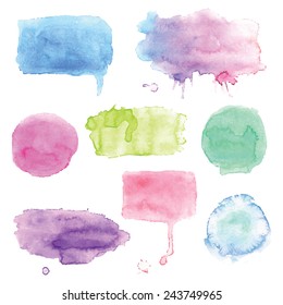 Set of watercolor splashes, vector