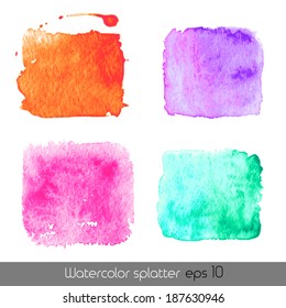 Set of watercolor splatter