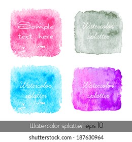 Set of watercolor splatter