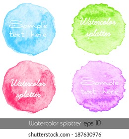 Set of watercolor splatter