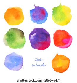 Set of watercolor spots