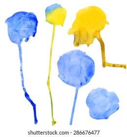 Set of watercolor spots