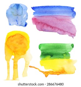 Set of watercolor spots