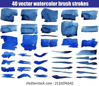 Set of watercolor stain. Spots on a white background. Watercolor texture with brush strokes. Gradients with overlay.