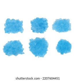 Set of watercolor stain. Spots on a white background. Watercolor texture with brush strokes.