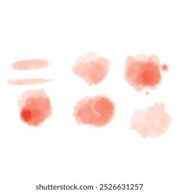 Set of watercolor stain. Spots on a white background. Watercolor texture with brush strokes. Gradients with overlay.