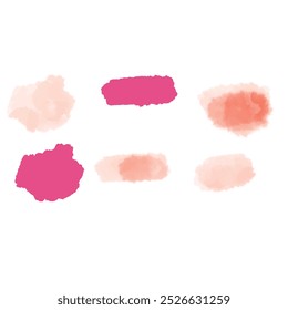 Set of watercolor stain. Spots on a white background. Watercolor texture with brush strokes. Gradients with overlay.