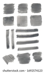 Set of watercolor stain. Watercolor texture with brush strokes.