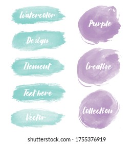 Set of watercolor stain. Watercolor Vector Background.