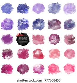 Set of watercolor stain. Vector watercolor background. Real watercolor texture. Watercolor splashes and dots texture. Artistic hand drawn background.