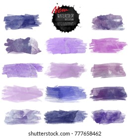 Set of watercolor stain. Vector watercolor background. Real watercolor texture. Watercolor splashes and dots texture. Artistic hand drawn background.