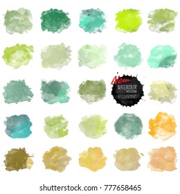 Set of watercolor stain. Vector watercolor background. Real watercolor texture. Watercolor splashes and dots texture. Artistic hand drawn background.