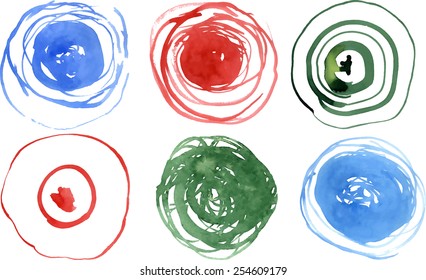 Set of watercolor stains 1