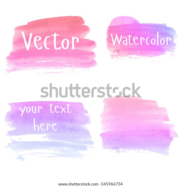 水色の汚れのセット 白い背景にスポット 水彩の背景 ブラシストロークを含む水のカラーテクスチャー ピンク 赤 紫 グラデーション 分離型 ベクター画像 のベクター画像素材 ロイヤリティフリー