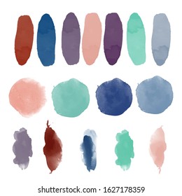 set of watercolor stains and textures. watercolor stains