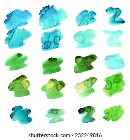 Set of watercolor stains. Watercolor stains vector for background and design.