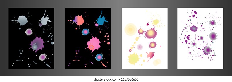 Set of watercolor stains. Vector illustration. Dirty artistic design elements.