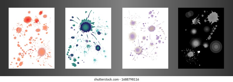 Set of watercolor stains. Vector illustration. Dirty artistic design elements.