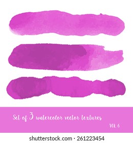 Set of watercolor strokes and blobs