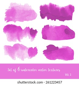 Set of watercolor strokes and blobs