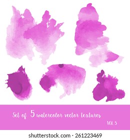 Set of watercolor strokes and blobs