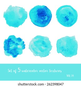 Set of watercolor strokes and blobs