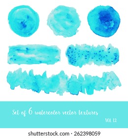 Set of watercolor strokes and blobs