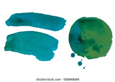 Set of watercolor strokes.Vector illustration