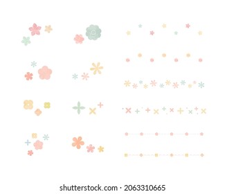 A set of watercolor style flower ornament illustrations.
This can be used as a frame or border.