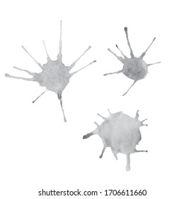 Set of watercolor texture splash, artistic grungy paint drop, blot silhouette. Trace eps 10