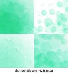 Set of watercolor textures. Vector design