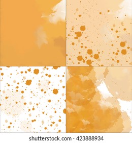 Set of watercolor textures. Vector design