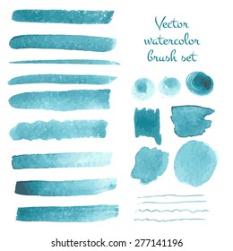 Set of watercolor vector brush strokes.