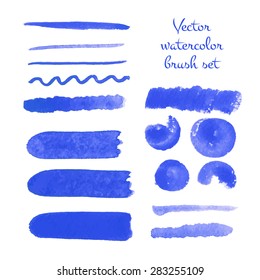 Satz von Aquarell-Vektorpinselstrichen.