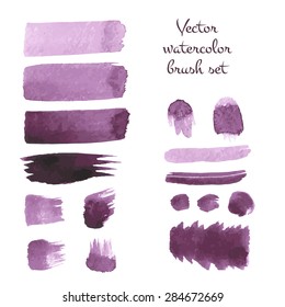 Set of watercolor vector brush strokes.