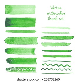 Set of watercolor vector brush strokes.