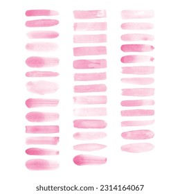 Conjunto de pinceles vectoriales de acuarela. Se han agregado todos los pinceles a la biblioteca de brochas y están listos para usar. Se puede cambiar el color. Ilustración del vector