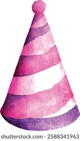 "Set of watercolor vector illustrations party hats isolated on white background.
"
