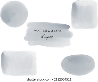 Set of watercolor Vector shapes