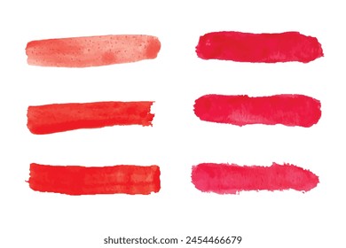 Conjunto de pinceladas de Vector de acuarela, pinceles para pintar color rosa