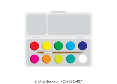 A set of watercolors. Children's creativity. Object isolated on white background.
