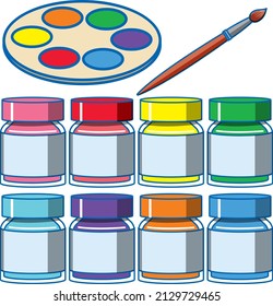 Eine Reihe von Aquarell auf weißem Hintergrund - Vektorgrafik