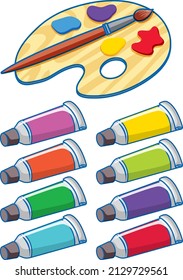 A set of watercolour on white background illustration