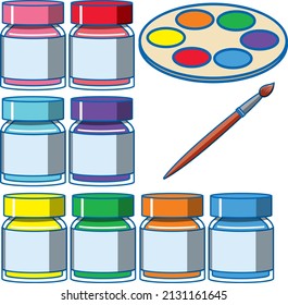 Eine Reihe von Aquarell auf weißem Hintergrund - Vektorgrafik