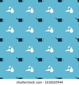 Set Watering can and Watering sprout on seamless pattern. Vector