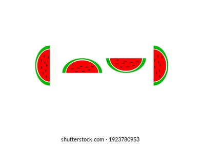 set of watermelon fruit vector design