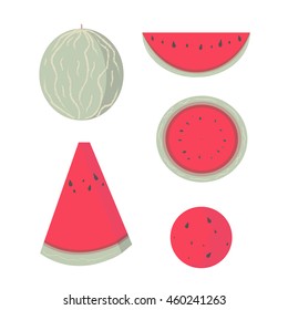 set of watermelon minimal style vector